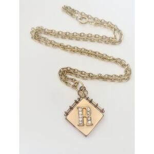 Vintage Antique Gold-fill R Rhinestone Monogram